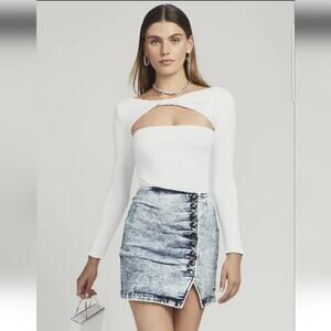 Retrofete Willa Skirt in Light Blue Acid Size Small